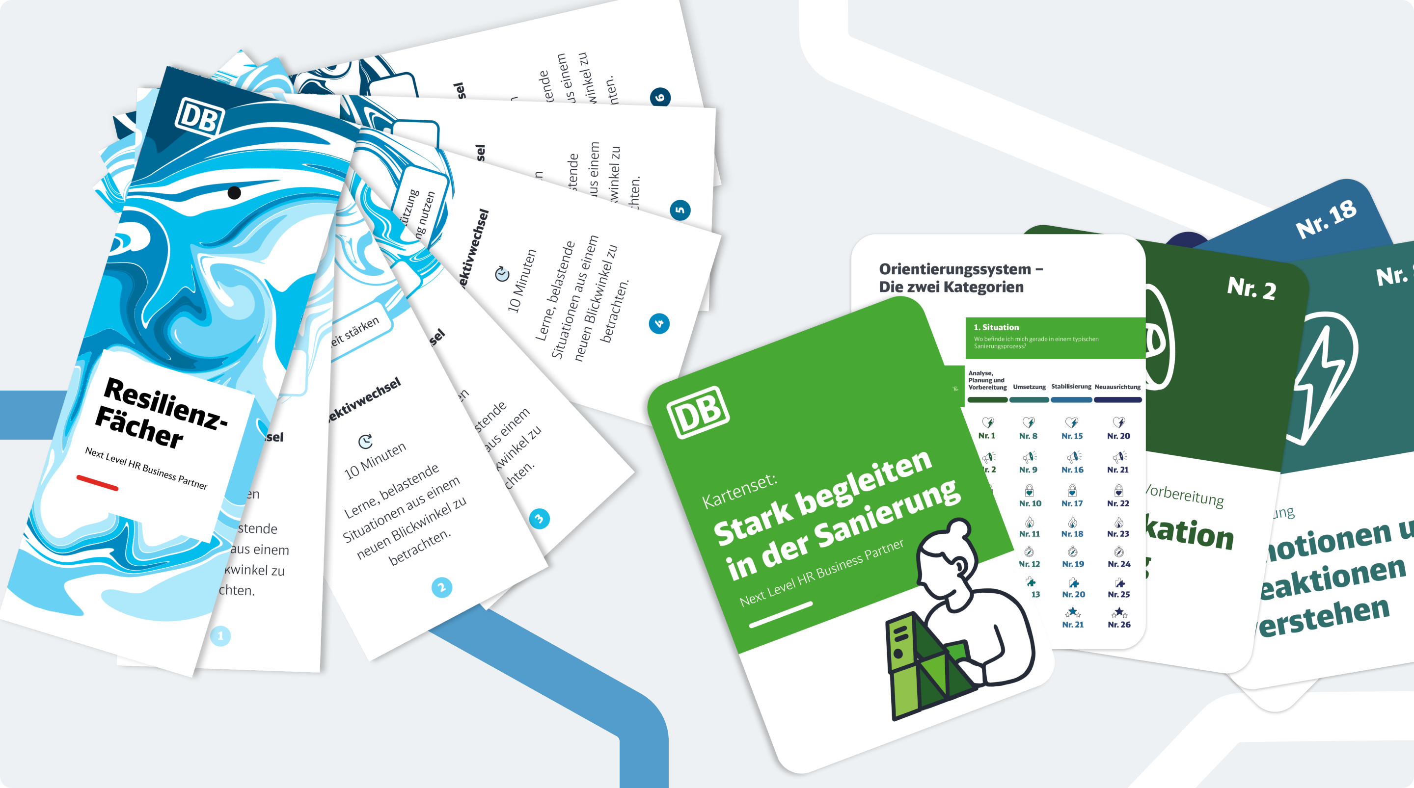 Deutsche Bahn Resilienz-Fächer und Kartenset