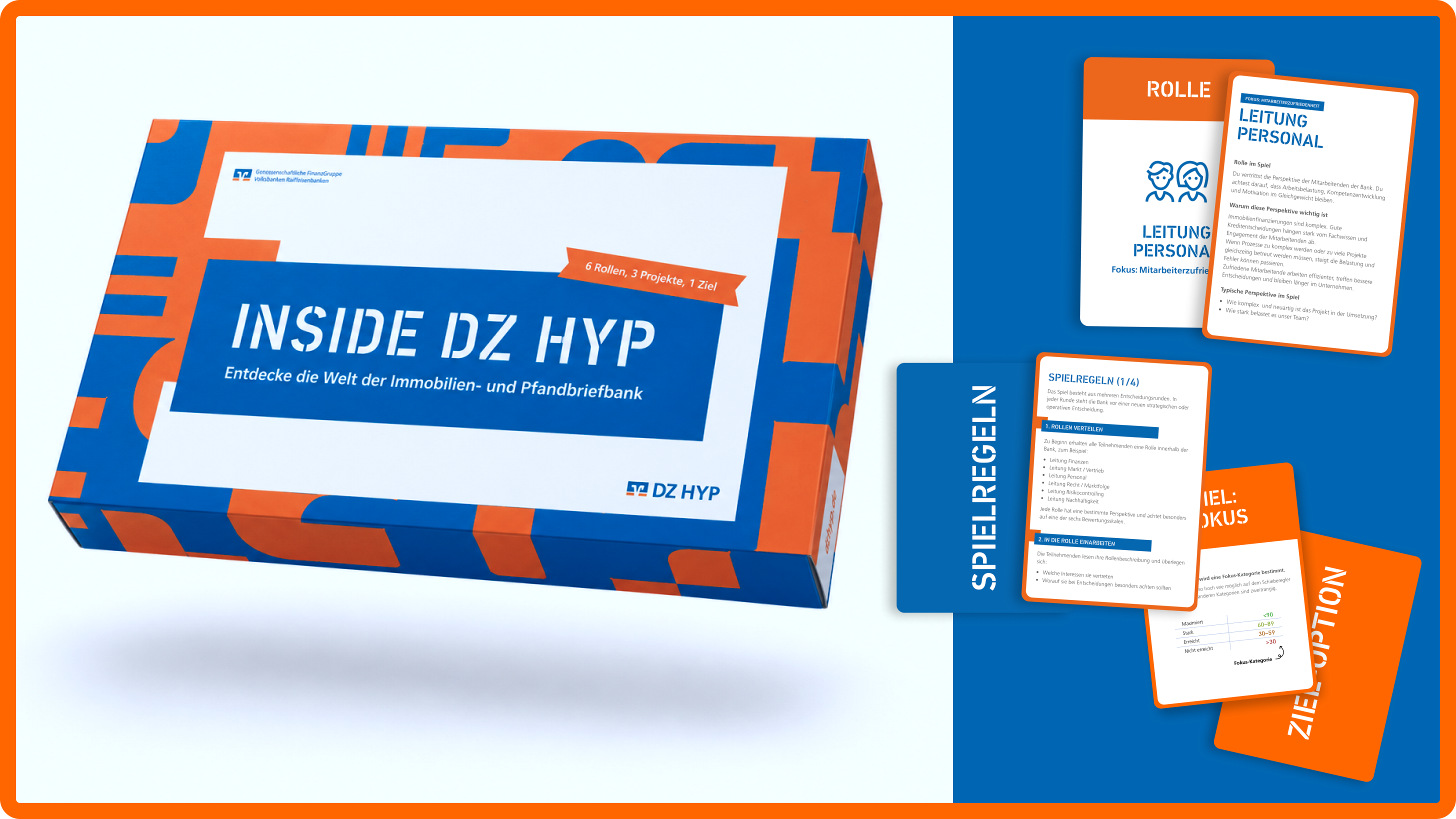 Inside DZ HYP — printed game box and cards