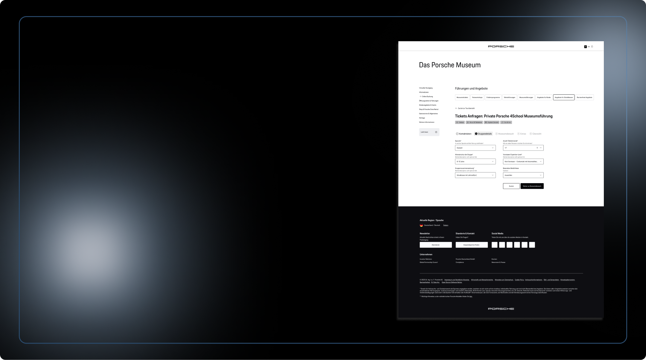 Porsche Museum booking flow redesign